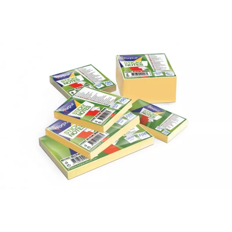 Stiky notes Forpus, 75x75mm, Kollane, kuubik (1x400) 0717-116