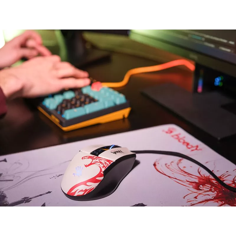 Juhtmega mängurihiir A4Tech Bloody L65 MAX RGB 16000 DPI ergonoomiline paremakäeline