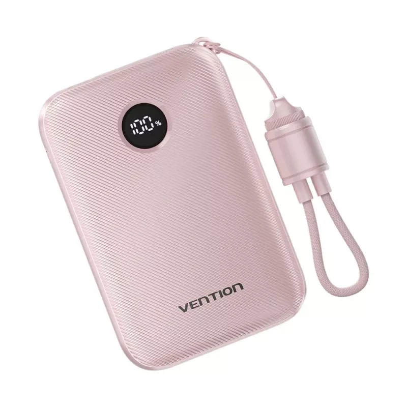 Akupank Vention FKAP0-C 10000 mAh, 2× USB-C + 1× USB-A, 22,5 W, roosa