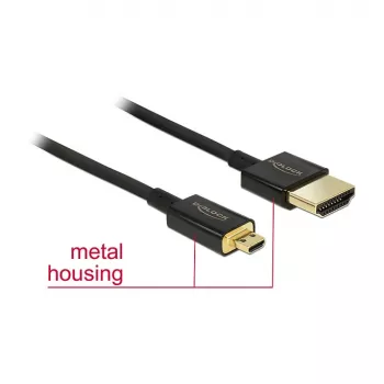HDMI-kaabel DeLOCK 85119 0,25 m tüüp A tüüp D must