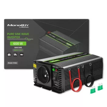 Qoltec Monolith toiteadapter inverter Auto 600 W 12 V