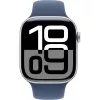 Apple Watch S10 hõbedane alumiiniumist spordirihm Denim - S/M GPS + mobiilside 46 mm MWY03QF/A 2024