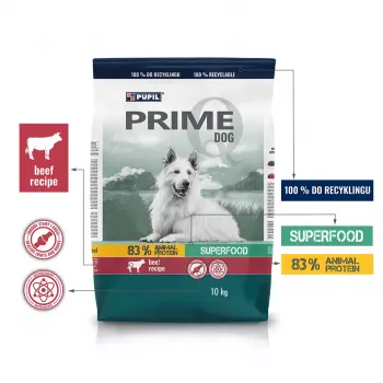 PUPIL Prime Rich in beef with vegetables - kuiv koeratoit - 10 kg