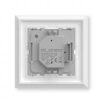 Klaasseina termostaat Homematic IP 161333A0 CO2-anduriga, digitaalne RF, 230 V, 54,5×54,5×29 mm