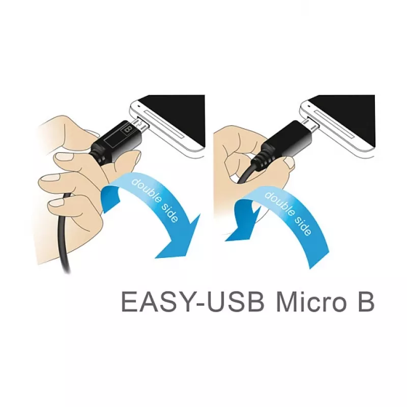USB-kaabel DeLOCK 84805 USB 2.0 0,2 m USB A Micro-USB B valge