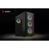 Arvutikorpus SAVIO Noctis Flow RGB — Kuubik, ATX/Mini-ITX, 3x 120 mm esiventilaatorit, karastatud klaasist külg, max GPU 35 cm