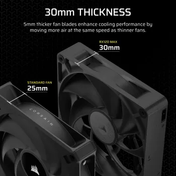 Korpuse ventilaator Corsair iCUE LINK RX120 MAX 12 cm Must 3 tk 400–2000 p/min