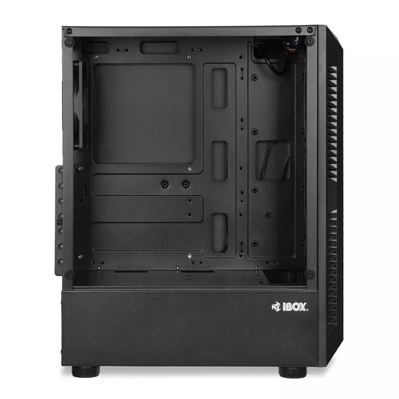 Arvutikorpus IBOX LUPUS 27 Midi Tower ATX, karastatud klaas, RGB, 455×200×380 mm, toetab ATX, GPU kuni 32 cm
