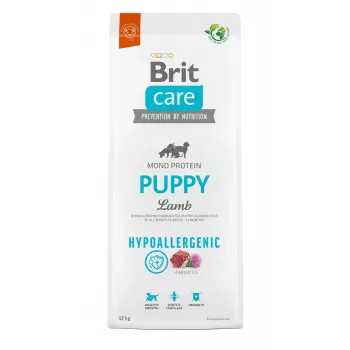 Kuiv koeratoit Brit Care Hypoallergenic Puppy Lamb & Rice 12 kg — kõikidele tõugudele, 32% valku, 18% rasva