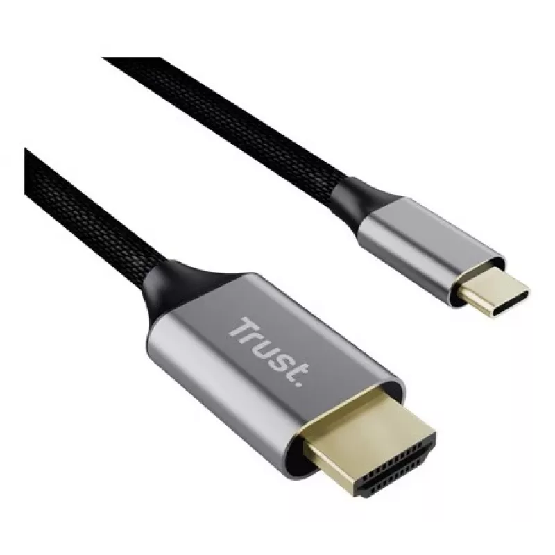 USB-C–HDMI-kaabel TRUST CALYX 25630, 4K (3840×2160), 2 m, must, isane–isane