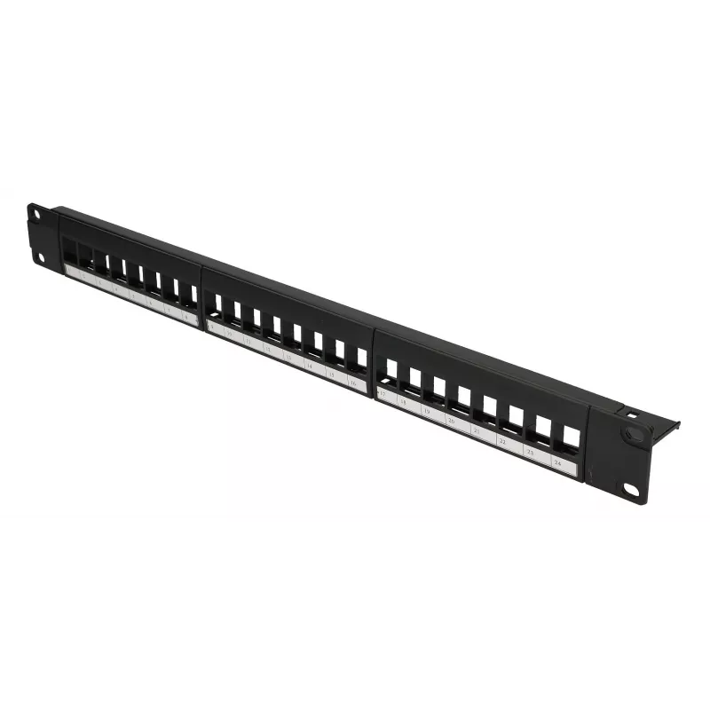 Patchpanel Extralink 24-port U/UTP (UTP) modulaarne, 1U, must, 482.6 mm laius