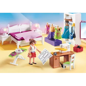 Playmobil Zestaw z figurkami Dollhouse 70208 Sypialnia z k¹cikiem do szycia