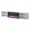 TV-kapp cama meble POLO 180x33x39 cm elektrikaminaga 1400–1600 W, laminaat, valge/must