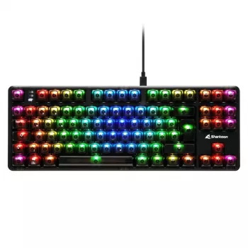 Mehaaniline mänguklaviatuur Sharkoon Crystal Shark Must DE RGB-valgustusega