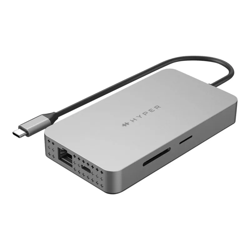 Hyper | HyperDrive Universal USB-C 10-in1 Dual HDMI Mobile Dock | Ethernet LAN (RJ-45) pordid 1 | HDMI portide arv 2