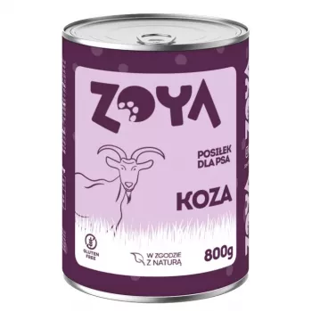 Märg koeratoit ZOYA Goat 800 g purk — täisväärtuslik täiskasvanud koera toit kitsega, 84% niiskust, 7,4% valku