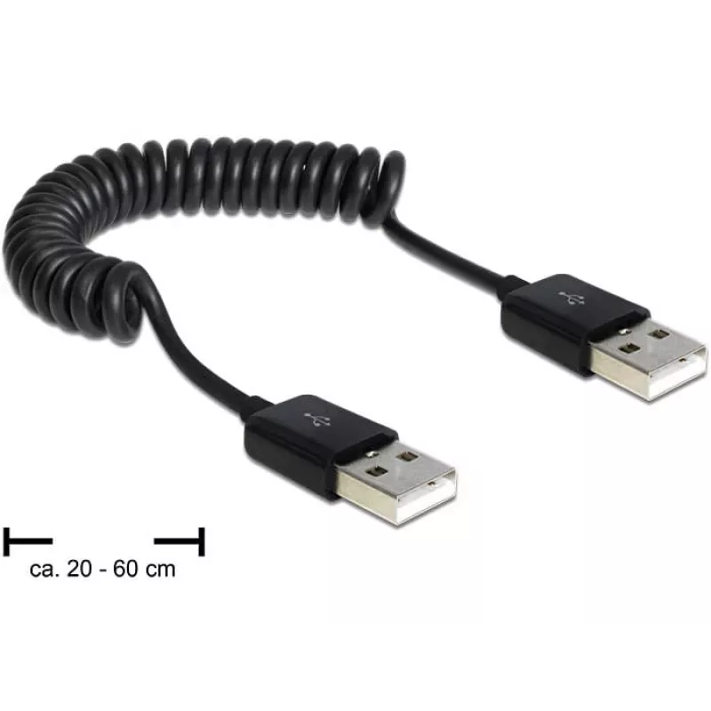 USB-kaabel DeLOCK 83239 USB 2.0 0,6 m must