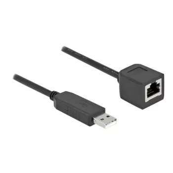 Jadaühenduskaabel DeLOCK 64163 USB 2.0 Type-A RS-232 RJ45 50 cm must