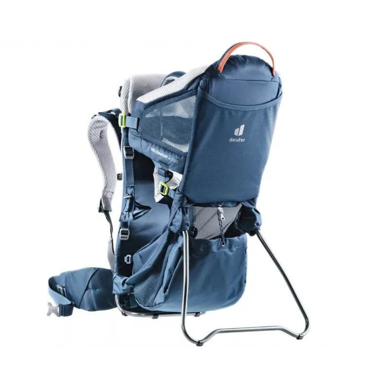 Beebikandja seljakott DEUTER Kid Comfort Active — sinine, polüamiid, kuni 22 kg, päikesevari, jalatus, VariQuick, Lite Air