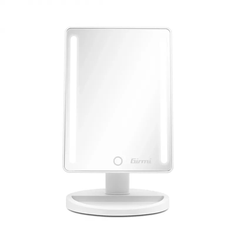 Eraldiseisev meigipeegel Girmi BE04 — Ristkülikukujuline 1× suurendus, valge LED, USB/4×AA, 180° pööratav