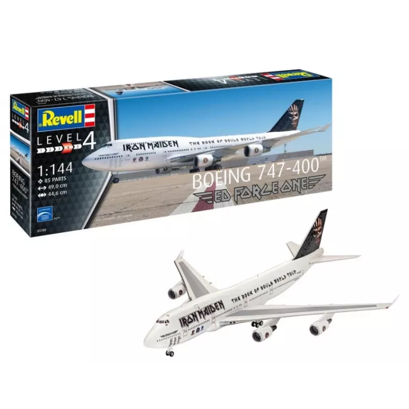Revell 03780 Boeing 747-400 Iron Maiden Ed Force One 1:144 Skaala Kokkupanemata/Värvimata Plastikmudelikomplekt