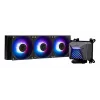 All-in-one vedelikjahuti MSI MAG Coreliquid A15 360 — 3x 120 mm ventilaatorit, radiaator 394 x 120 x 27 mm, pump 5V, RGB, toetab LGA 1851