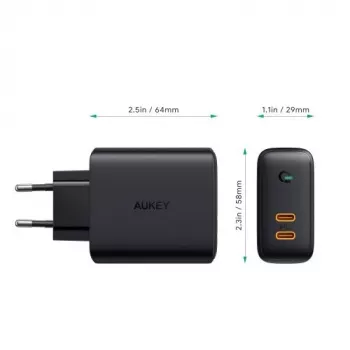 AUKEY PA-D2 mobiilseadme laadija 36W Must Siseruumides