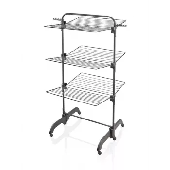 Pesukuivatusrest Leifheit Seaford Must — kuivatuspind 42 m, L760×S700×K1450 mm, kokkupandav ratastega
