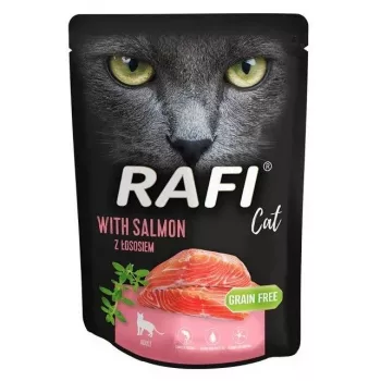 Märg kassitoit Dolina Noteci Rafi Cat lõhega 300 g, täiskasvanud kassidele, 80% niiskust, 9% valku