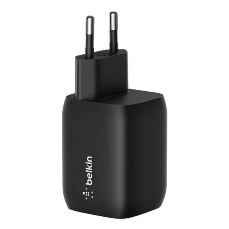 USB-C kaheportne laadija Belkin ENA007KQBK 65W — kahe USB-C PD laadimine sülearvutitele ja mobiilseadmetele