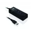 USB 3.2 Gen 1 Type-A 4-pordine jaotur IBOX IUH3FB, 5000 Mbit/s, must, 0,5 m kaabel