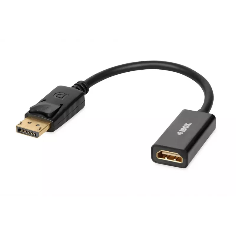DisplayPort-HDMI-kaabliadapter IBOX iadp4k — DisplayPort (isa) HDMI-le (ema), sirged pistikud, 4K tugi, hõbedane