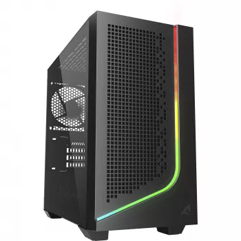 Arvutikorpus Sharkoon J1000 ARGB mATX — micro-ATX keskvormi korpus koos ARGB-valgustusega