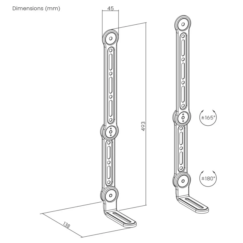Maclean universaalne VESA kinnitus heliriba jaoks, max 15 kg, MC-334