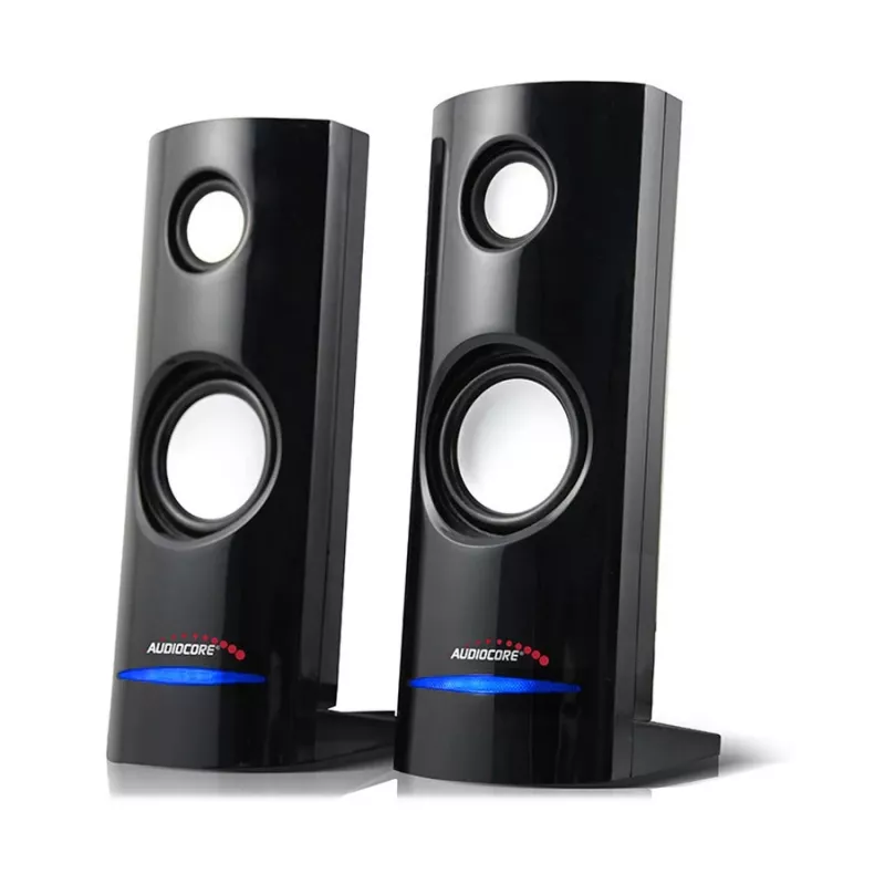 2-suunaline juhtmega arvutikõlar Audiocore AC860, 2.0 kanalit, 4 W RMS, USB-toide, 3,5 mm sisend, must