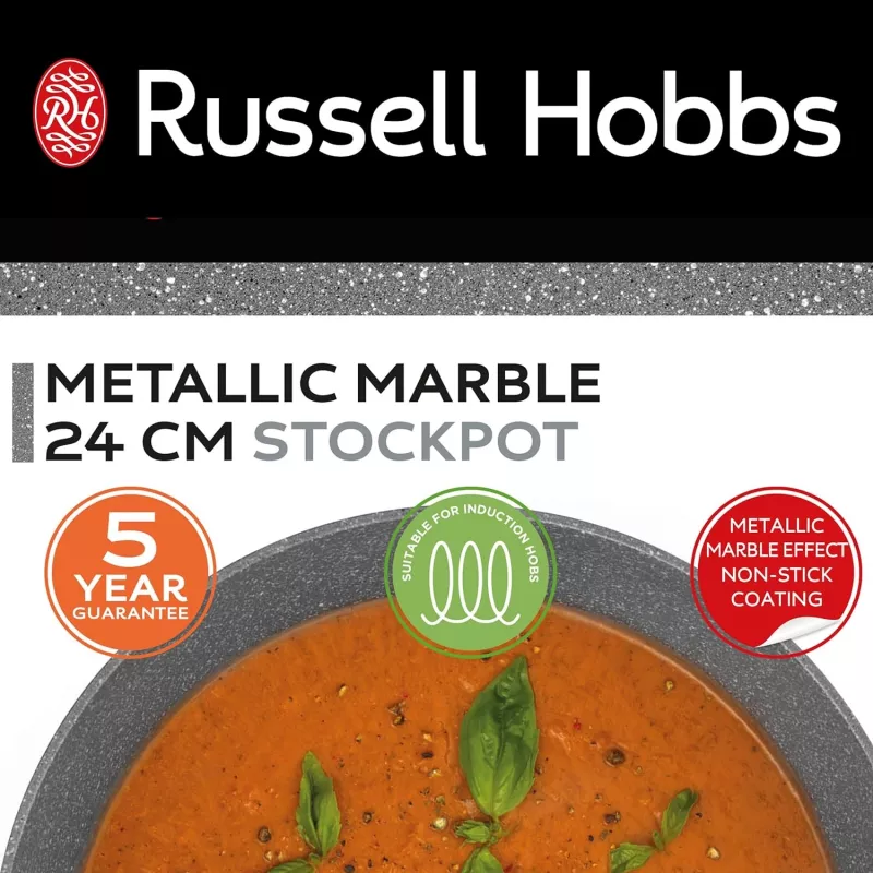 Supipott Russell Hobbs RH02809EU7 24 cm Metallic Marble, tugev keedunõu
