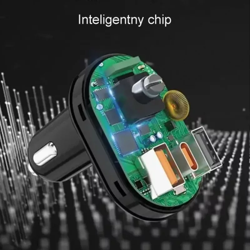 Käed-vabad komplekt Awei C-843 Bluetooth 5.0 FM-saatja, USB ja USB-C ühendustega