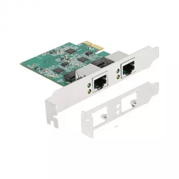 DeLOCK PCI Express x1 kaart 2 x RJ45 2,5 Gigabit LAN RTL8125 juhtmega Ethernet