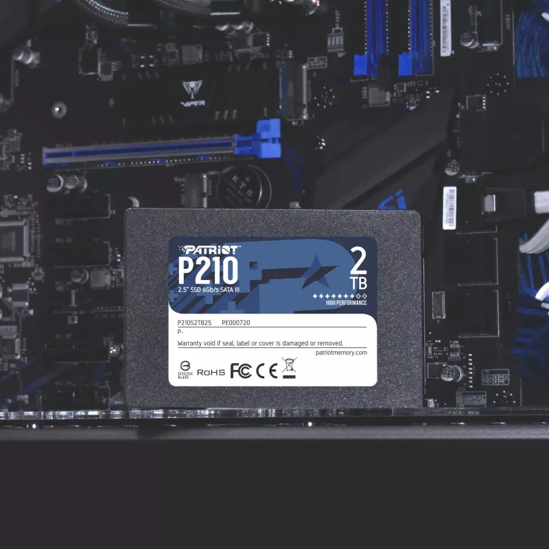 2.5-tolline SATA III SSD PATRIOT P210 2 TB — 500 MB/s lugemiskiirus, 400 MB/s kirjutamiskiirus, 7 mm