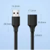 Ugreen pikenduskaabli adapter USB 3.0 (emane) kuni USB 3.0 (isane) 2 m (must)