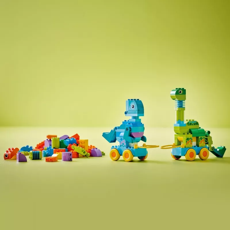 Ehituskomplekt LEGO DUPLO 10451 Dinosaurused ratastel 3-in-1 komplekt, 108 tk, vanus 3+, kõrgus 220 mm