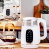 Elektriline veekeetja Adler AD 1305WG — 1,7 l, 2200 W, klaas/plast, valge/kuldne/läbipaistev