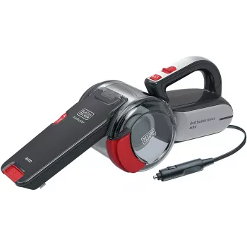 Käeshoitav tolmuimeja Must & Decker PV1200AV — kuivpuhastusseade pehme mööbli jaoks, 12 V, 0,44 L, 12,5 W, 5 m juhe, hall/punane