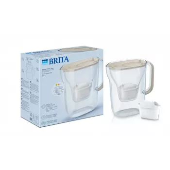 Veefiltrikann BRITA Style Essential kann, 2,4 L paak (1,4 L filtreeritud), MAXTRA, klappkaas, liivavärvi