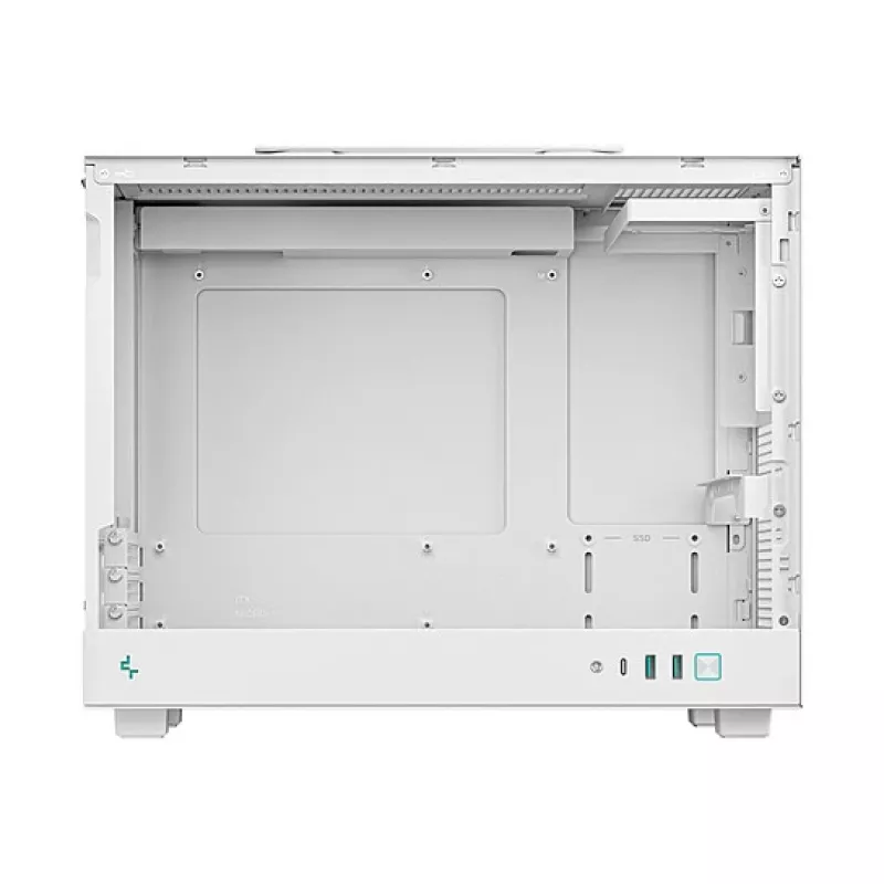 Arvutikorpus DeepCool CH160 PLUS WH Small Form Factor valge, microATX, karastatud klaas, USB-C