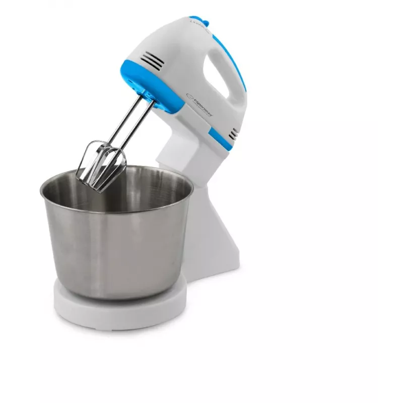 Stand mixer ESPERANZA EKM019WB — 150 W, 2,5 l kauss, 7 kiirust, tainakonksud, topeltvispel, valge