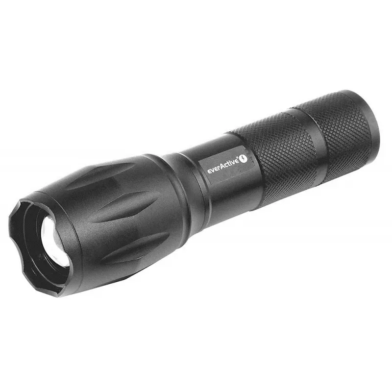 Taskulamp everActive FL600 — 600 lm, 10 W, alumiiniumkorpus, IPX4, 130 mm, 3×AAA, punane