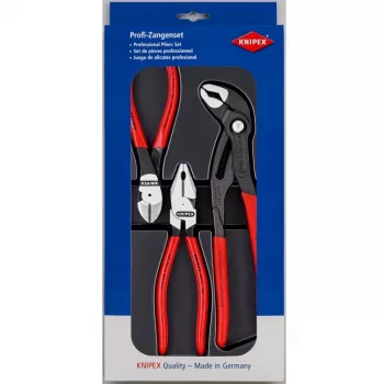 Knipex tangide komplekt power pack sisaldab 3 poleeritud plastist termovormitud osa