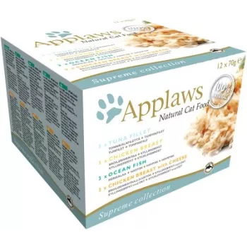 APPLAWS Variety selection multipack puljongis - märg kassitoit - 12x70g