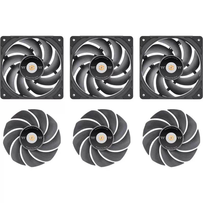Thermaltake TOUGHFAN EX12 Pro Swappable Edition 120mm korpuse ventilaator 3-pakk must